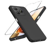 LYJERRY Funda + Cristal Templado Compatible con Blackview Wave 9C, Antigolpes Fundas Carcasa para Blackview Wave 9C Protectora Capa Silicona Negro Funda de Móvil Cristal antirotura