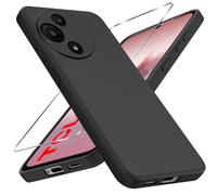 LYJERRY Funda + Cristal Templado Compatible con TCL 60 SE NXTPAPER 5G, Antigolpes Fundas Carcasa para TCL 60 SE NXTPAPER 5G Protectora Capa Silicona Negro Funda de Móvil Cristal antirotura