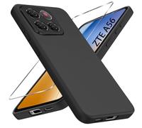 LYJERRY Funda + Cristal Templado Compatible con ZTE Blade A56, Antigolpes Fundas Carcasa para ZTE Blade A56 Protectora Capa Silicona Negro Funda de Móvil Cristal antirotura