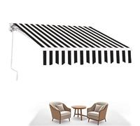 LYJIANGXIN Toldo Retráctil de Jardín para Terraza, 2x1.5m/3x2.5m/4x3m Toldo Manual con Manivela, Impermeable y Anti-UV, Estructura Aluminio para Balcón, Deck, Piscina, Patio, Puerta-Ventana