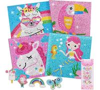 LYJOW 4 Diy 5d Diamond Painting Bambini Kit Completo 5 Animale Pittura Diamante Adesivo Mosaico Diamant Disegno Accessori Diamond Painting Bambini Crystal Strass Arts Artigianato Home Decor