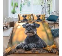 LYJSMDAAA Cute Schnauzer Style Funda Edredon Microfibra Suave 3 Piezas Estampado 3D Cute Schnauzer Estilo Funda de Edredón con Funda de Almohada Transpirable Suave for Adolescentes Single（135x200cm）