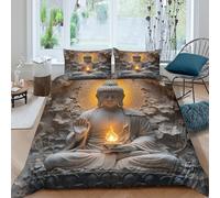 LYJSMDAAA Spiritual Meditation Style Funda Edredon Microfibra Suave 3 Piezas Compuesto Estampado 3D Spiritual Meditation Estilo Funda de Edredón con Funda de Almohada for Ancianos King（220x240cm）