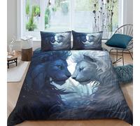 LYJSMDAAA White Lion Mythical Funda Edredon Microfibra Suave 3 Piezas Estampado 3D Blanco Lion mítico Funda de Edredón con Funda de Almohada Lavables Transpirable for niña Super King（260x220cm）