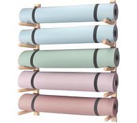 LYJYUJIE Organizador de Gimnasio Soporte de Pared for Esterilla de Yoga, de 2 a 9 Niveles, de Madera, for Rodillos de Espuma y esterillas de Yoga para Estudio de Yoga en casa~/
