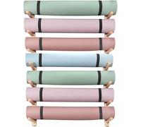 LYJYUJIE Organizador de Gimnasio Soporte de Pared for Esterilla de Yoga, de 2 a 9 Niveles, de Madera, for Rodillos de Espuma y esterillas de Yoga para Estudio de Yoga en casa~/