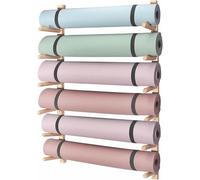 LYJYUJIE Organizador de Gimnasio Soporte de Pared for Esterilla de Yoga, de 2 a 9 Niveles, de Madera, for Rodillos de Espuma y esterillas de Yoga para Estudio de Yoga en casa~/
