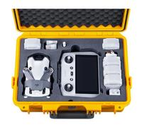 Lykus Titan MM410 Maletín/Maleta/Estuche/Case (Amarillo) Impermeable para dji Mini 4 Pro/Mini 3/Pro y dji RC2/RC/RC-N2/N1, Compatible con Correa RC y hasta 7 baterías [Solo MALETÍN]