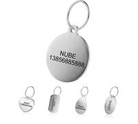 LYL Etiquetas de identificación de Mascotas de Acero Inoxidable Etiquetas de Perro Personalizadas Personalizadas Grabado Frontal/Posterior para Gato y Perro con Diferentes Formas