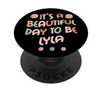 Lyla Personalized Name Beautiful Day Lyla Birthday PopSockets PopGrip Adhesivo