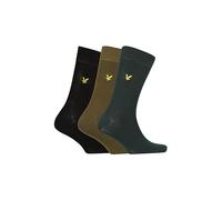 Lyle & Scott Angus - Calcetines para hombre (3 unidades, talla 37-46), Pine Grove/Black/Dark Olive, Taille unique