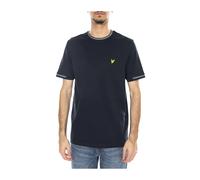 Lyle & Scott - Birdseye Half Tipped T-Shirt - Tops - Hombre - Azul - M -