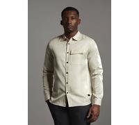 Lyle & Scott Black Eagle Pocket Shirt Bleached Sand Talla: M | Camisas Casuales Outlet | Hombre | Marrón
