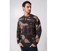 Lyle & Scott Brushed Camouflage Crew Neck Jumper S Negro