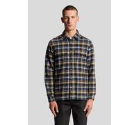 Lyle & Scott Brushed Cotton Check Shirt Blue Night/green Tan Talla: S | Camisas Casuales Outlet | Hombre | Azul
