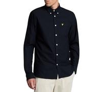 Lyle & Scott Camisa Botones y Cuello Oxford Liso Hombre - Azul Marino Oscuro - M