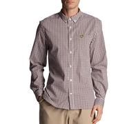 Lyle & Scott Camisa para hombre borgoña/blanca M