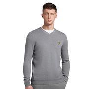 Lyle & Scott Cotton Merino V Neck Jumper, suéter Hombre, Gris (Mid Grey Marl T28), Small