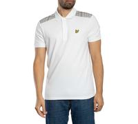Lyle & Scott de los hombres Camisa polo con paneles de cuadros, Blanco