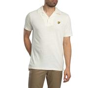 Lyle & Scott de los hombres Camisa polo de lino con cuello de solapa, Blanco