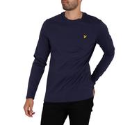 Lyle & Scott de los hombres Camiseta lisa de manga larga, Azul