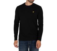 Lyle & Scott de los hombres Camiseta lisa de manga larga, Negro