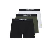 Lyle & Scott Devon - Calzoncillos tipo bóxer para hombre (paquete de 3), Negro/Hiedra Escaladora/Blanco Brillante, S