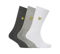 Lyle & Scott Hamilton - Calcetines para hombre, 3 unidades, color blanco, gris y gris oscuro