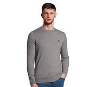 Lyle & Scott Hombre Jersey De Cuello Redondo De Merino De Algodón, Mid Grey Marl, M