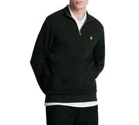 Lyle & Scott Hombre Sudadera con Cremallera De Un Cuarto Y Bucle Trasero, Jet Black, XL