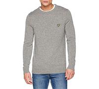 Lyle & Scott Jersey de Cuello Redondo, Mezcla de Lana de Cordero para Hombre Gris Gris (Mid Grey Marl) M