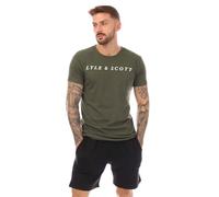 Lyle & Scott Oakley - Conjunto de ropa de descanso de algodón para hombre, cómoda camiseta y pantalones cortos, ropa de dormir casual para hombre, Hiedra trepadora/negro, S