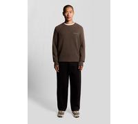 Lyle & Scott Script Knitted Crew Neck Deep Sepia Talla: M | Jerséis Outlet | Hombre | Marrón