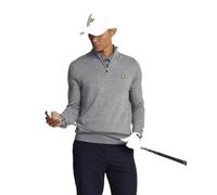 Lyle & Scott SuTER Golf Hombre Cremallera Cuarto - Gris Medio Jaspeado - L
