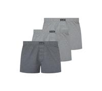 Lyle & Scott Temi - Paquete de 3 calzoncillos tipo bóxer para hombre, 100 % algodón, diseño clásico hecho en molino con bragueta de botón, Gris claro/gris jaspeado/gris oscuro marga, XL
