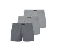 Lyle & Scott Temi - Paquete de 3 calzoncillos tipo bóxer para hombre, 100 % algodón, diseño clásico hecho en molino con bragueta de botón, Gris claro/gris jaspeado/gris oscuro marga, M