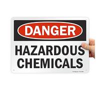 Lyle seguridad Sign, Legend "Danger: productos químicos peligrosos", negro/rojo sobre blanco