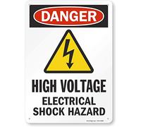 Lyle señal de seguridad, leyenda"peligro: peligro de descarga eléctrica", negro/rojo sobre blanco