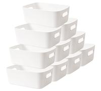 LYLIDIA 10 Pcs Cestas Almacenaje Plástico 30 x 19 x 12 cm Caja Organizadora de Cesto Cesta de Almacenamiento Organizador Plastico Caja de Almacenaje de Cocina Baño Oficina