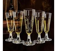 LYLIDIA Copas Champán Plástico 25 Piezas Vasos de Champán Plastico 160ml Copas Vino Plástico Copas de Cava Flautas Champán Desechables para Fiestas Bodas Picnics