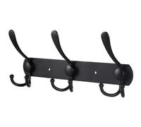 LYLIN Perchero de Pared, Perchas de Acero Inoxidable Montaje en Pared, Ganchos de Perchero para Dormitorio Baño y Cocina (9 Gancho, 1Pcs, Negro Mate)