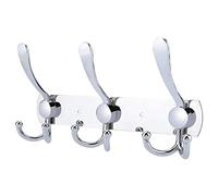 LYLIN Perchero de Pared, Perchas de Acero Inoxidable Montaje en Pared, Ganchos de Perchero para Dormitorio Baño y Cocina (9 Gancho, 1Pcs, Plateado)