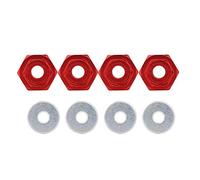 Lylithuif Adaptador Hexagonal de Rueda RC, Duradero, Ligero, fácil de Instalar, Accesorios de Metal para HSP 1/10 Electric Nitro Road Cross Country Truck RC Car Rojo Púrpura 4PCS (Roja)