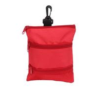 Lylithuif Bolsa para tee de Golf Bolsa portátil para Pelotas de Golf Exquisita Bolsa de Mano para tee de Golf con múltiples Bolsillos con Clip para Hombres y Mujeres golfistas Material de (Roja)