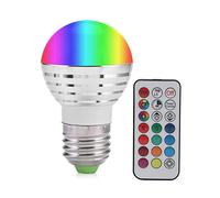 Lylithuif Bombilla LED RGB que cambia de color con forma de vela E27 3W, kit de control remoto, 16 modos de color, velocidad ajustable para decoración del hogar, bar, cafetería y hotel