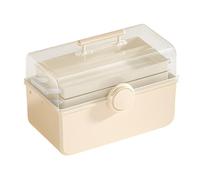 Lylithuif Caja organizadora de Almacenamiento de medicamentos, contenedor de botiquín médico de Emergencia portátil Multicapa de plástico con asa Superior de Cierre Seguro para Uso Familiar