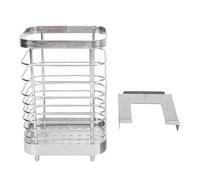 Lylithuif Cesta colgante lateral de marco, cesta de almacenamiento con soporte para palillos laterales de mesa de acero inoxidable para Snow Peak IGT CK149 CK150 CK902 CK903 CK904 (Plata)