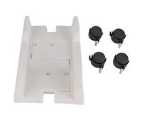 Lylithuif Computer Case Stand Holder Bracket Removable Adjustable Desktop Mainframe Storage Rack with Brake Wheels for PC Tower Case ABS Grey Black 31x18x6 5cm (Blanca)