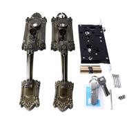 Lylithuif European Style Door Handle Vintage Retro Bow Shaped Interior Anti Theft Lock for Home Protection Bedroom Living Room Aluminum Alloy 375 x 90 x 70mm