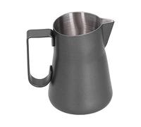 Lylithuif Jarra para espumar leche de acero inoxidable para Latte Art, negra (600ML Negro)